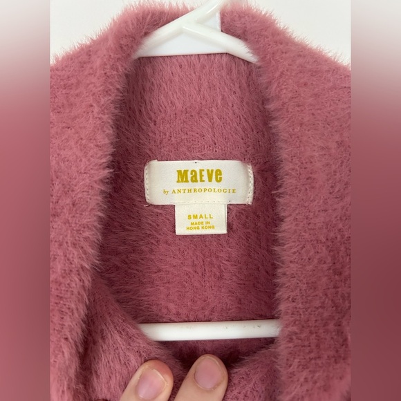 NWOT ANTHROPOLOGIE MAEVE KALISTA EYELASH SWEATER JACKET Size SMALL pink - Picture 5 of 10